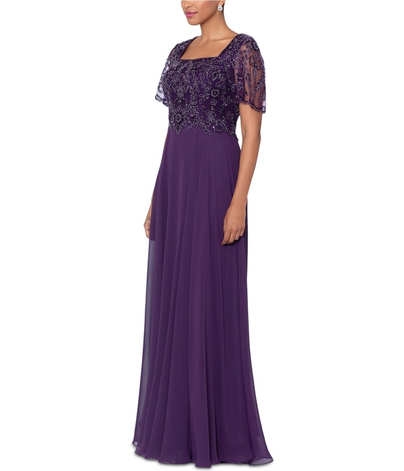 XSCAPE Womens Beaded Gown Dress