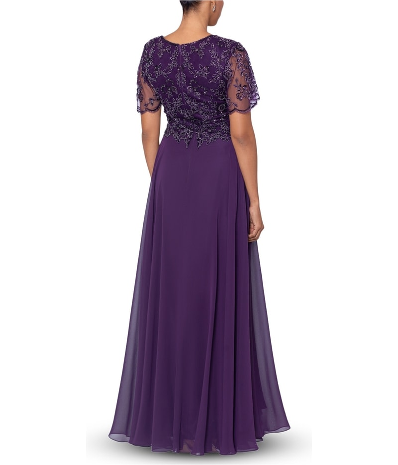 XSCAPE Womens Beaded Gown Dress
