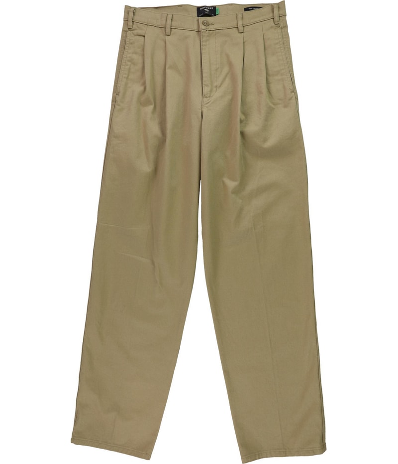 Dockers Mens Signature Pleated Classic Fit Stretch Khakis Casual Pants