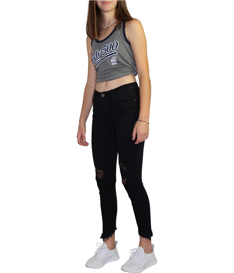 Articles of Society Womens Sammy Diagonal Hem Tapered Skinny Jeans