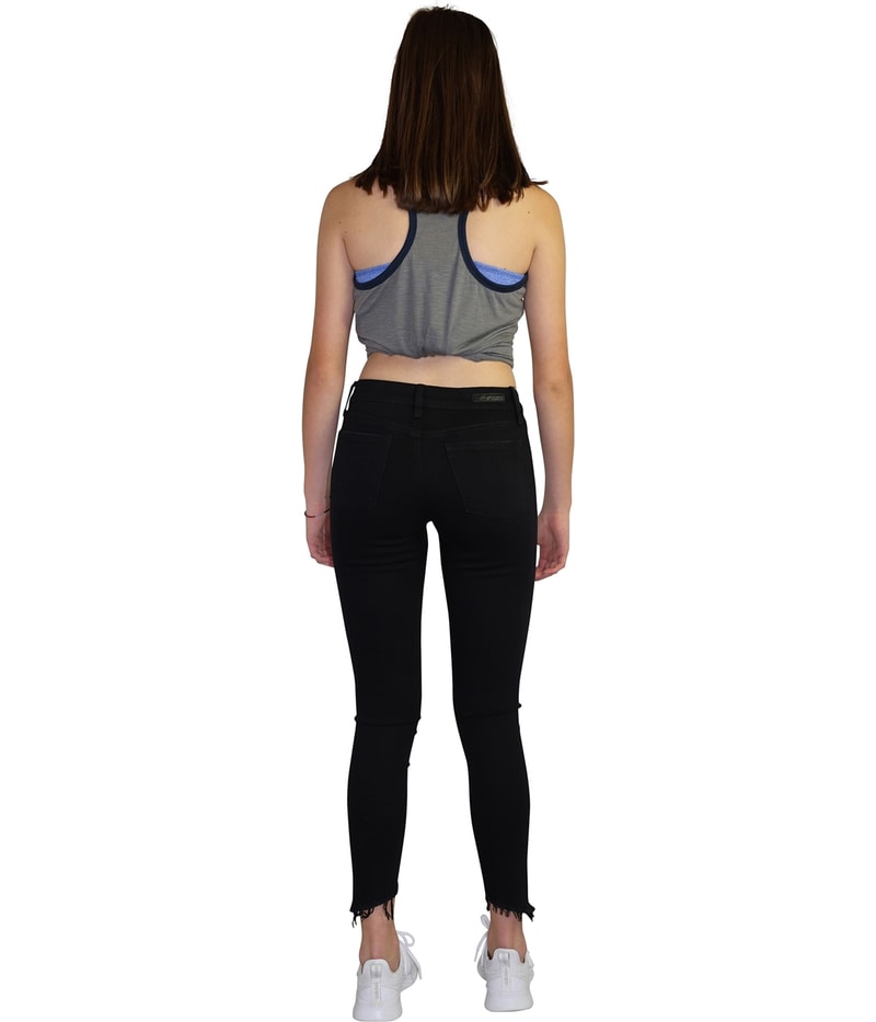Articles of Society Womens Sammy Diagonal Hem Tapered Skinny Jeans