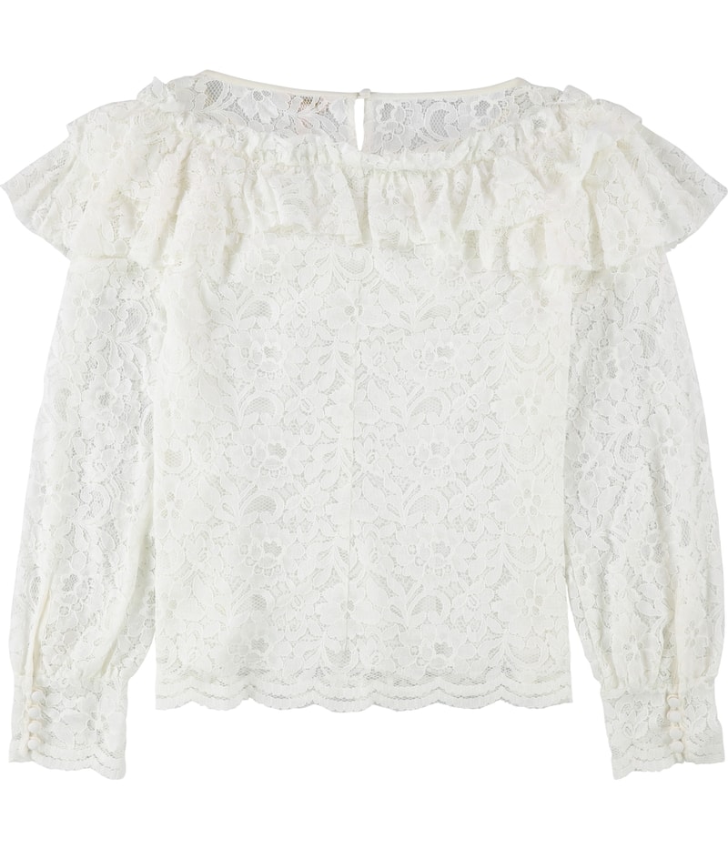 Rebecca Taylor Womens Lace Ruffled Blouse