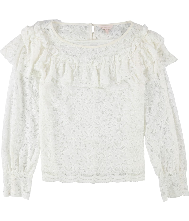 Rebecca Taylor Womens Lace Ruffled Blouse