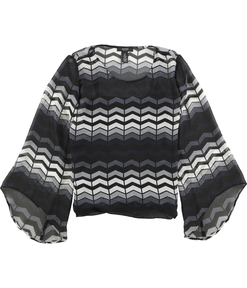 Alfani Womens Sheer ZigZag Shell Blouse