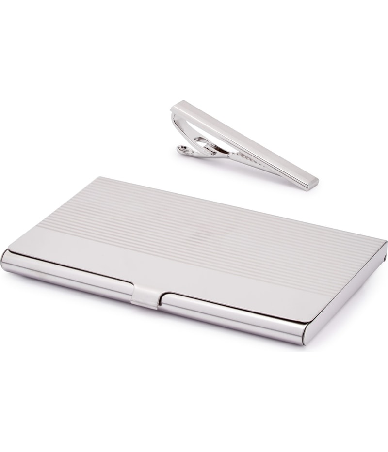 the Gift Mens Tie Bar Set Coin Card Case Wallet