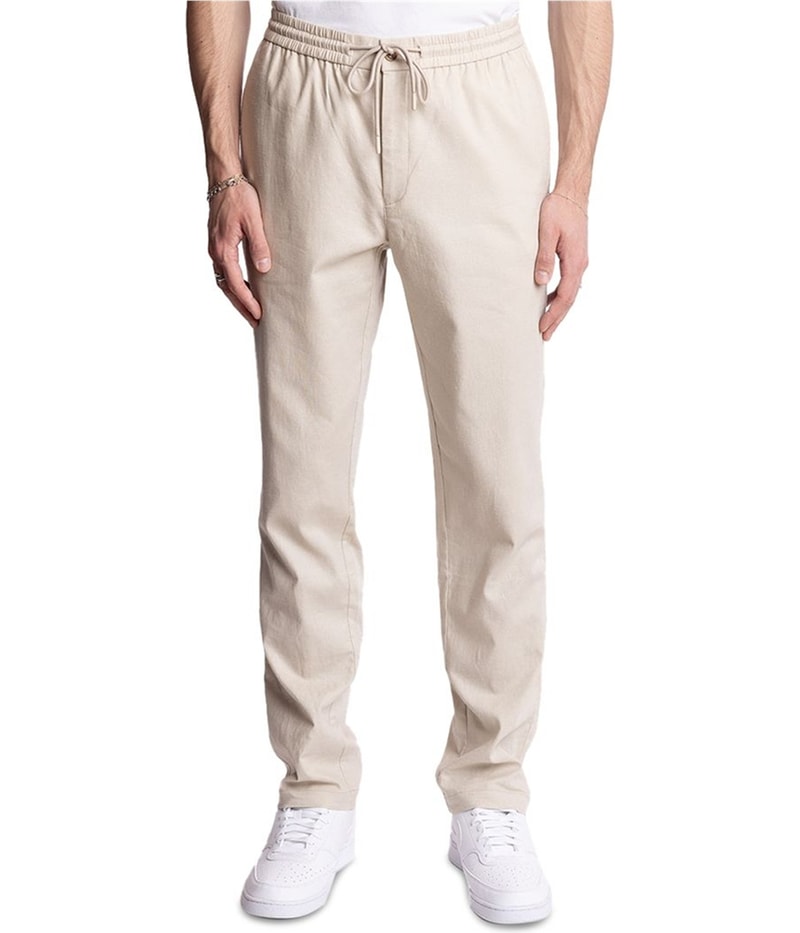 Paisley & Gray Mens Chester Drawstring Linen Straight Leg Relaxed Lounge Casual Pants
