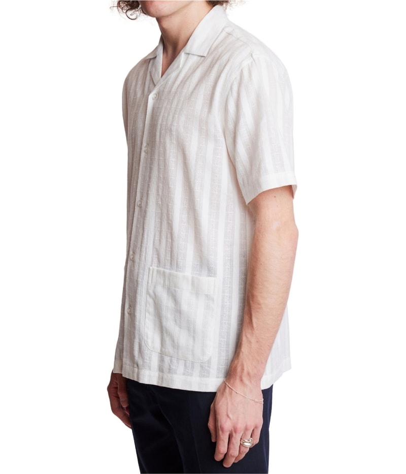 Paisley & Gray Mens Slim Fit Short Sleeve Textured Stripe Button Up Shirt