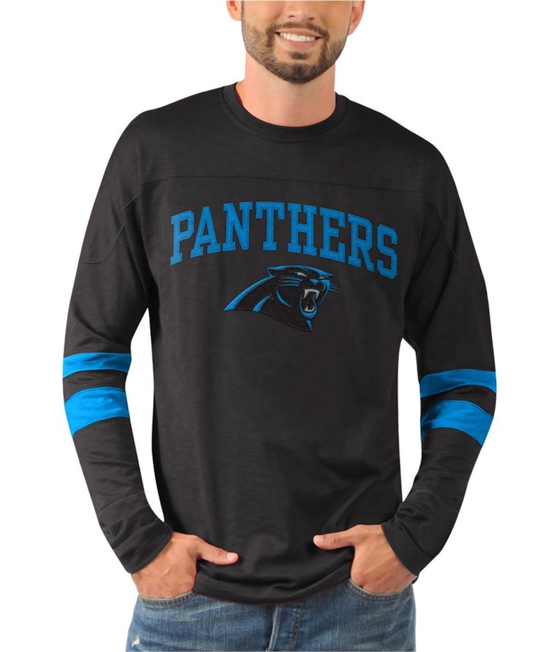 NFL Mens Carolina Panthers Old School Embellished T-Shirt