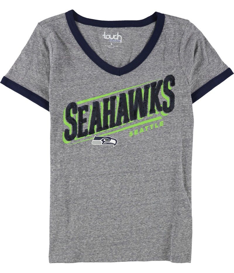 Touch Womens Seattle Seahawks Sequin Embellished T-Shirt