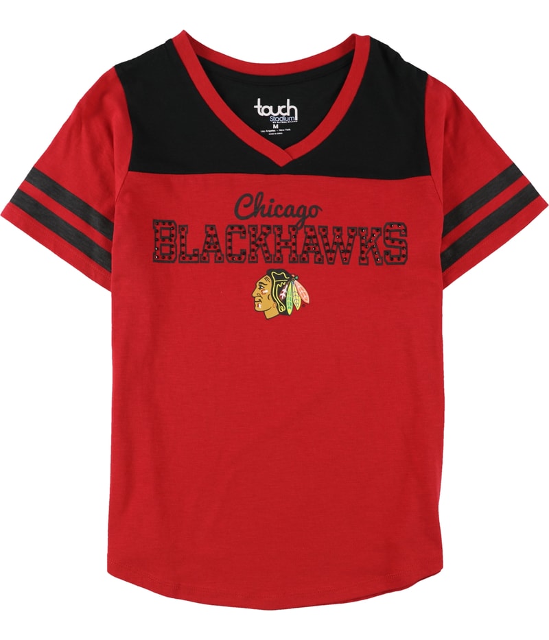 Touch Womens Chicago Blackhawks Embellished T-Shirt