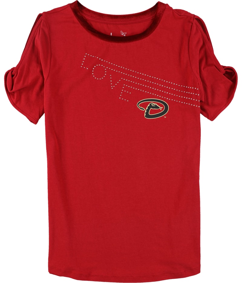 Touch Womens Diamondbacks Twist Sleeve Embellished T-Shirt