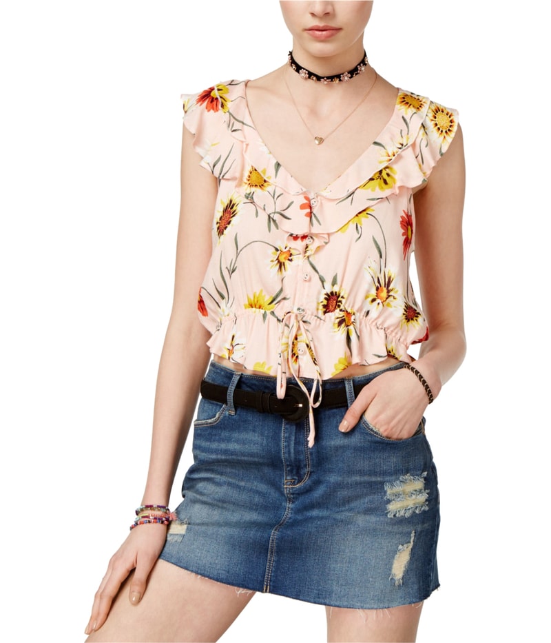 American Rag Womens Ruffle Knit Blouse