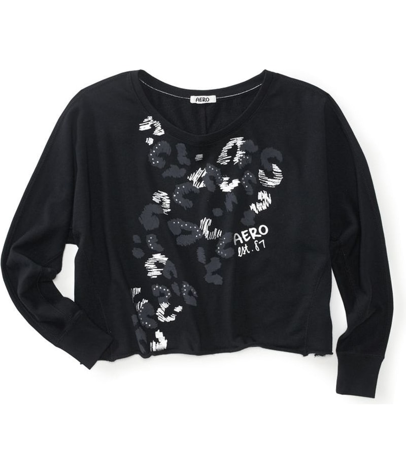 Aeropostale Womens Cropped Cut Off Wide Fit Sweatshirt