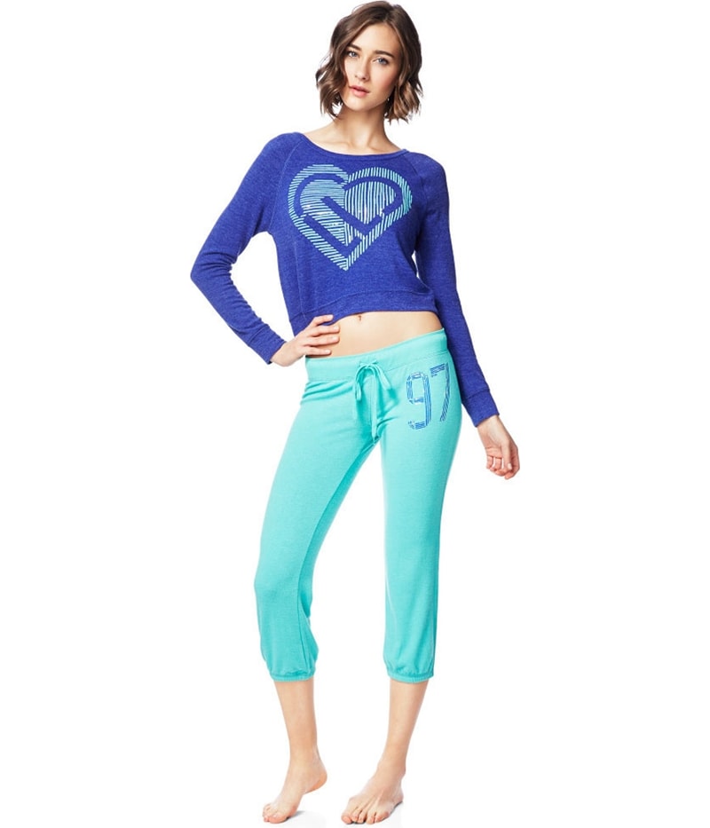 Aeropostale Womens Heart Icon Crop Sweatshirt