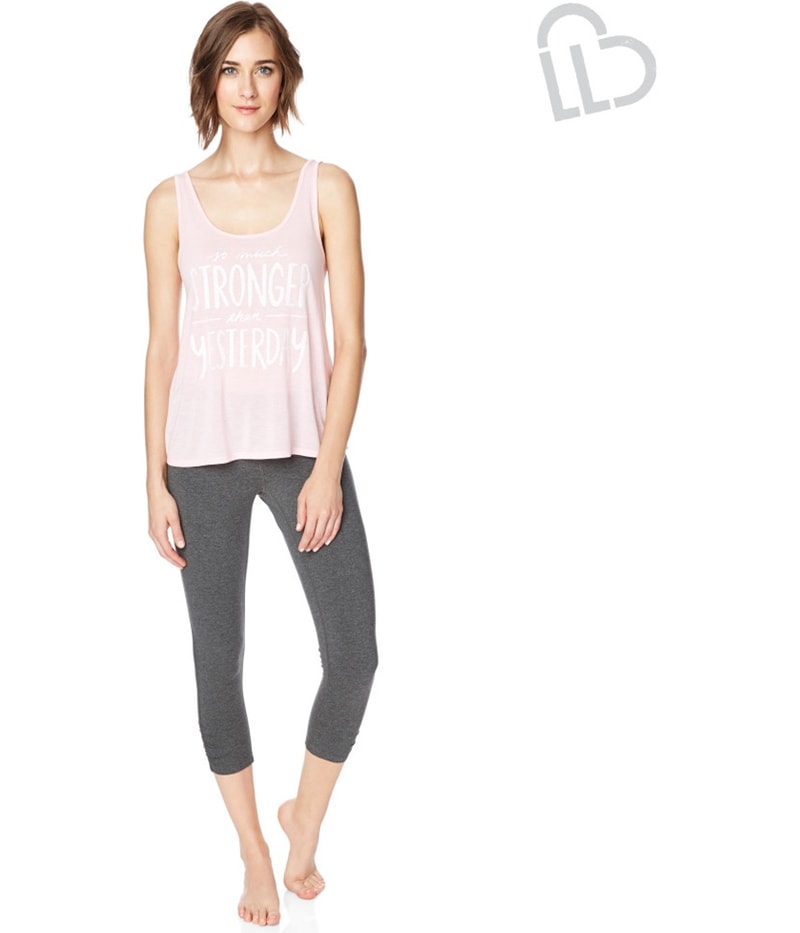 Aeropostale Womens Glitter Cross-Back Tank Top