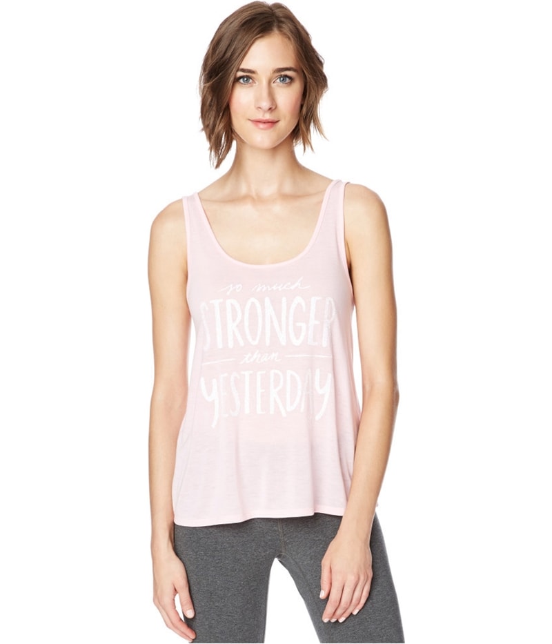 Aeropostale Womens Glitter Cross-Back Tank Top