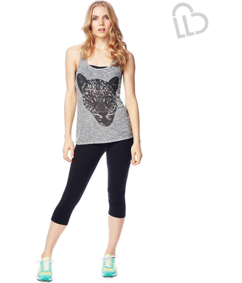 Aeropostale Womens Leopard Knit Tank Top