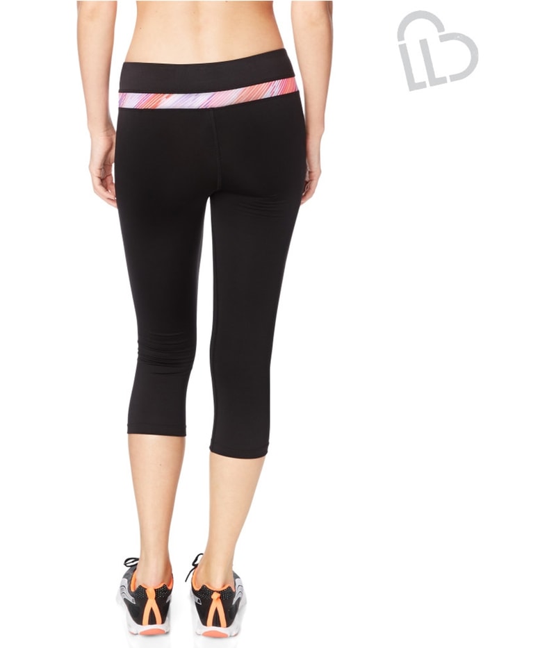 Aeropostale Womens Striped Tapered Compression Cropped Yoga Athletic Pants