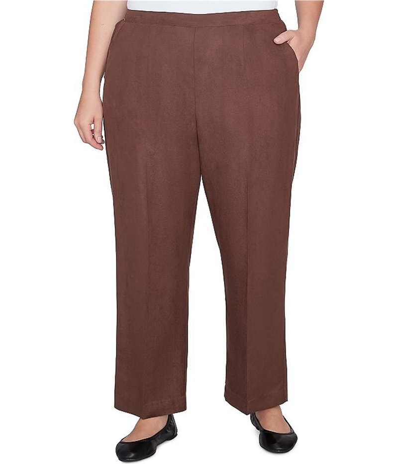 Alfred Dunner Womens Wine Country Straight Leg Dress Pants