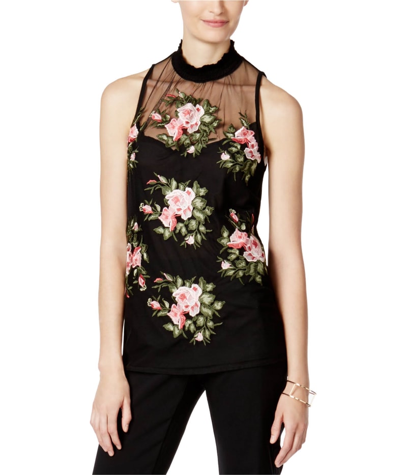 I.N.C Womens Illusion Knit Blouse