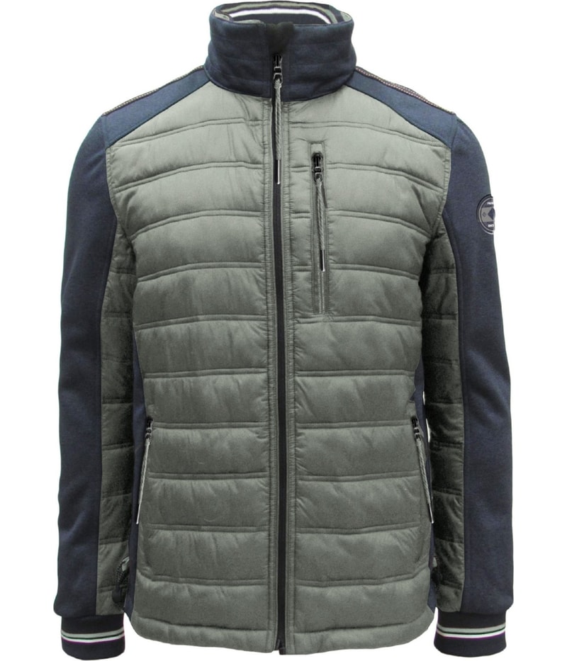 Point Zero Mens Textured Stowable-Hood Puffer Jacket