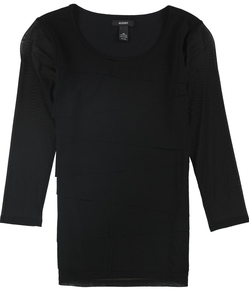 Alfani Womens Layered Knit Blouse
