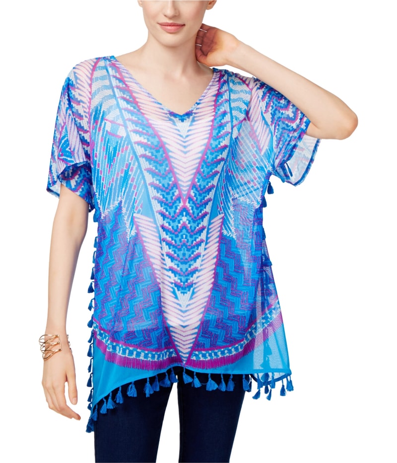 I.N.C Womens Tassel Trim Tunic Blouse