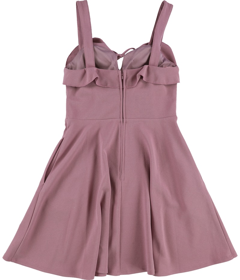 City Studio Womens Sweatheart Ruffled Crepe Sheath Dress