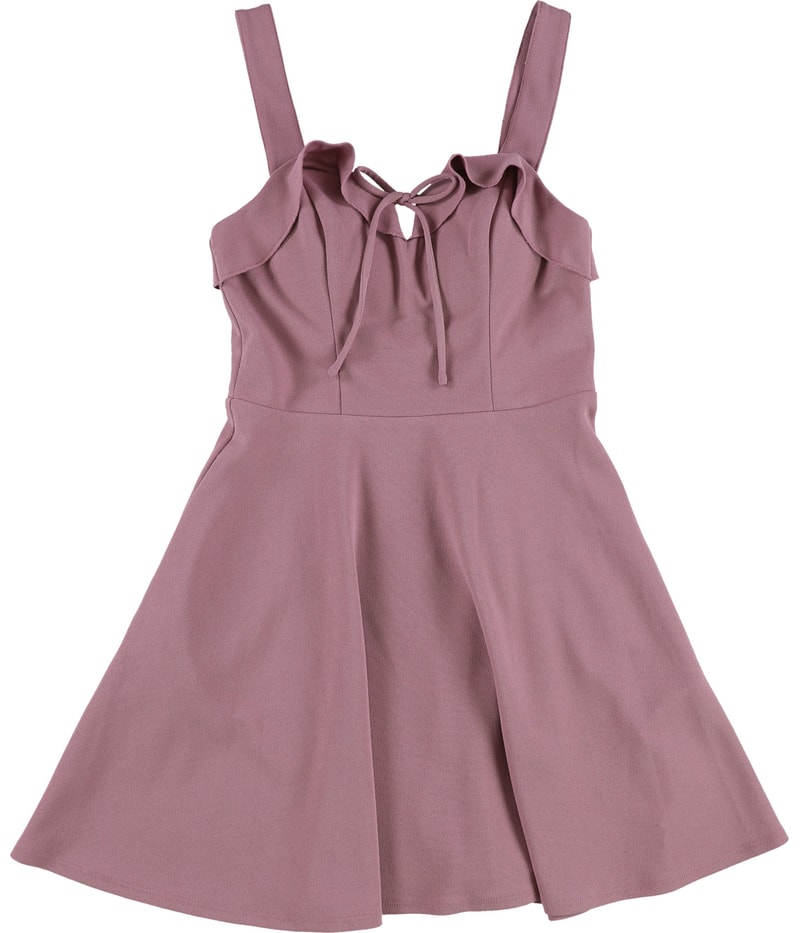 City Studio Womens Sweatheart Ruffled Crepe Sheath Dress