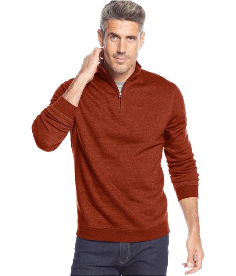 John Ashford Mens Quartr-Zip Sweatshirt