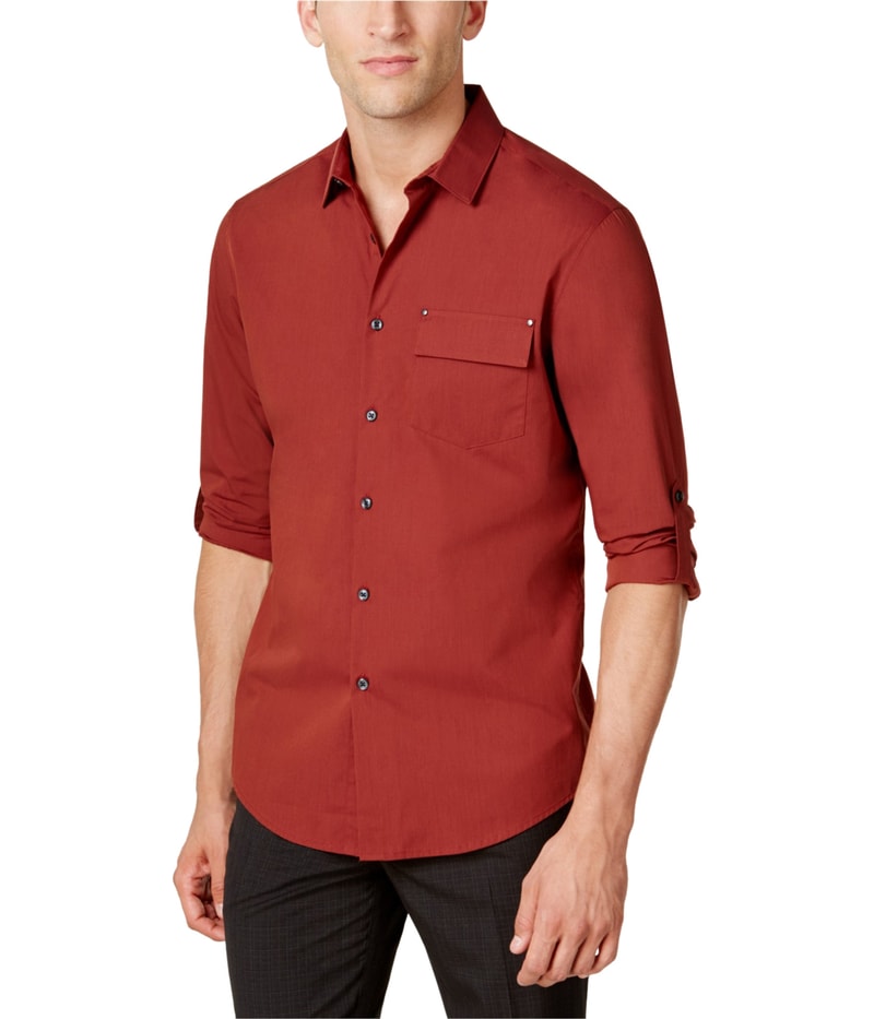 I.N.C Mens Utility Button Up Shirt