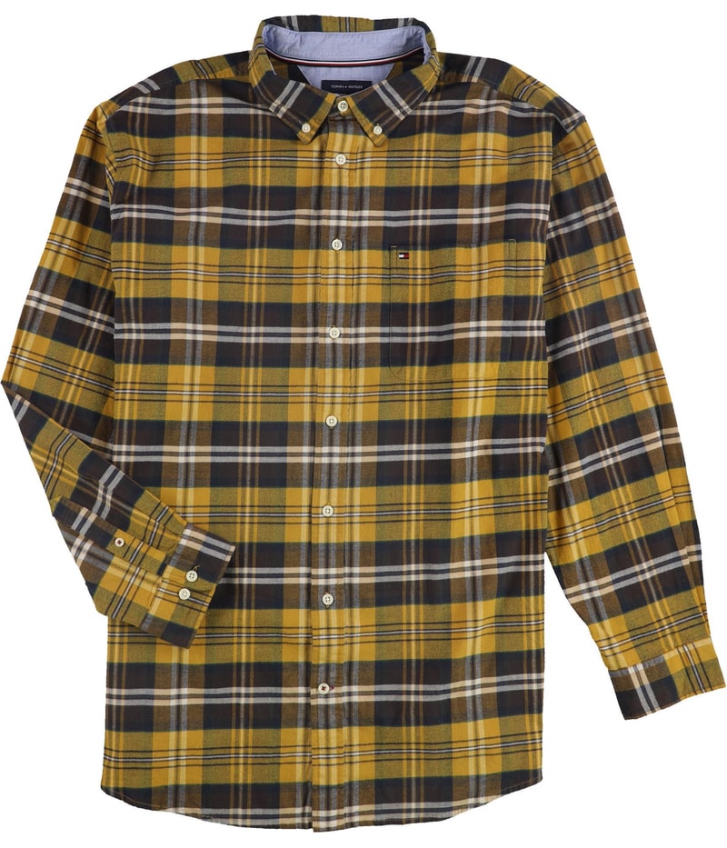Tommy Hilfiger Mens Westley Regular Fit Plaid Button Up Shirt