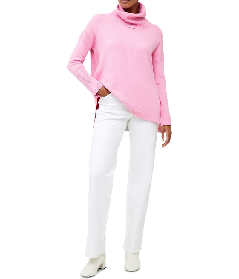 French Connection Womens Ribbed Cowlneck Knit Sweater
