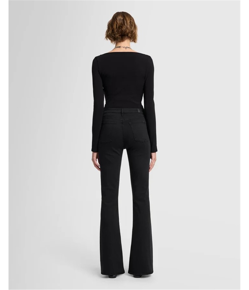 7 For All ManKind Womens High Waist Flare Slim Jeans