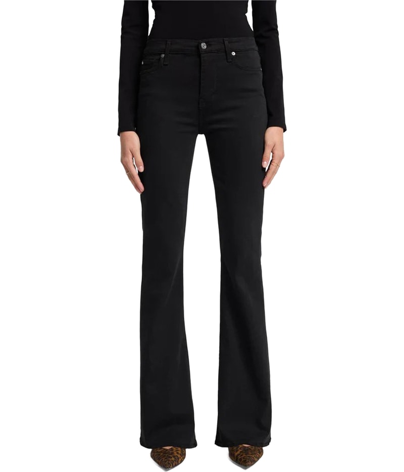 7 For All ManKind Womens High Waist Flare Slim Jeans