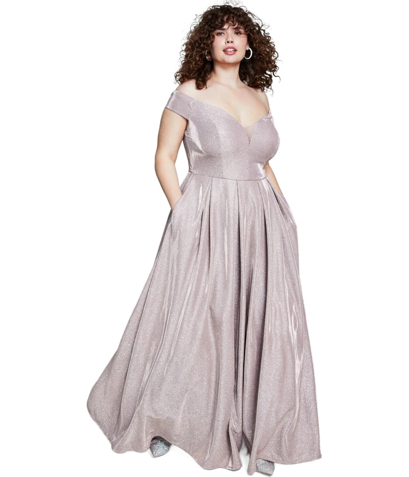 B. DARLIN Womens Off The Shoulder Gown Dress