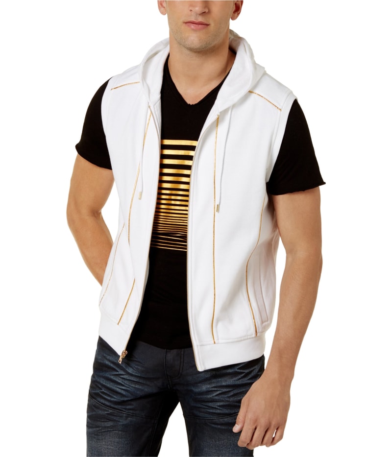 I.N.C Mens Gold Piping Sweater Vest