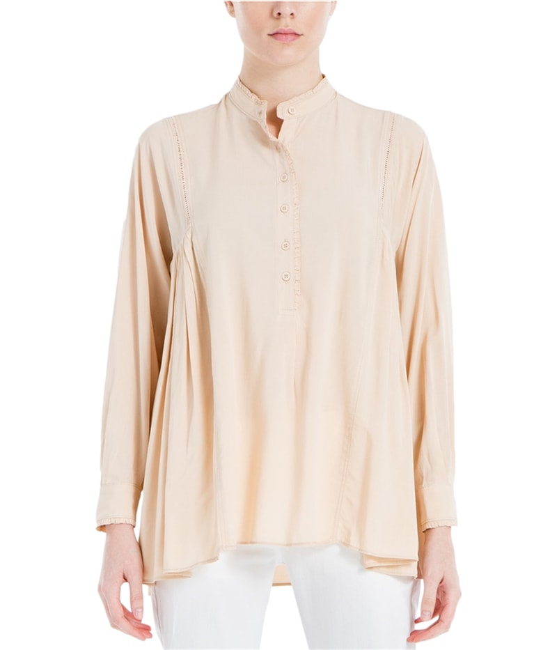Max Studio London Womens Victorian Crochet Shell Blouse