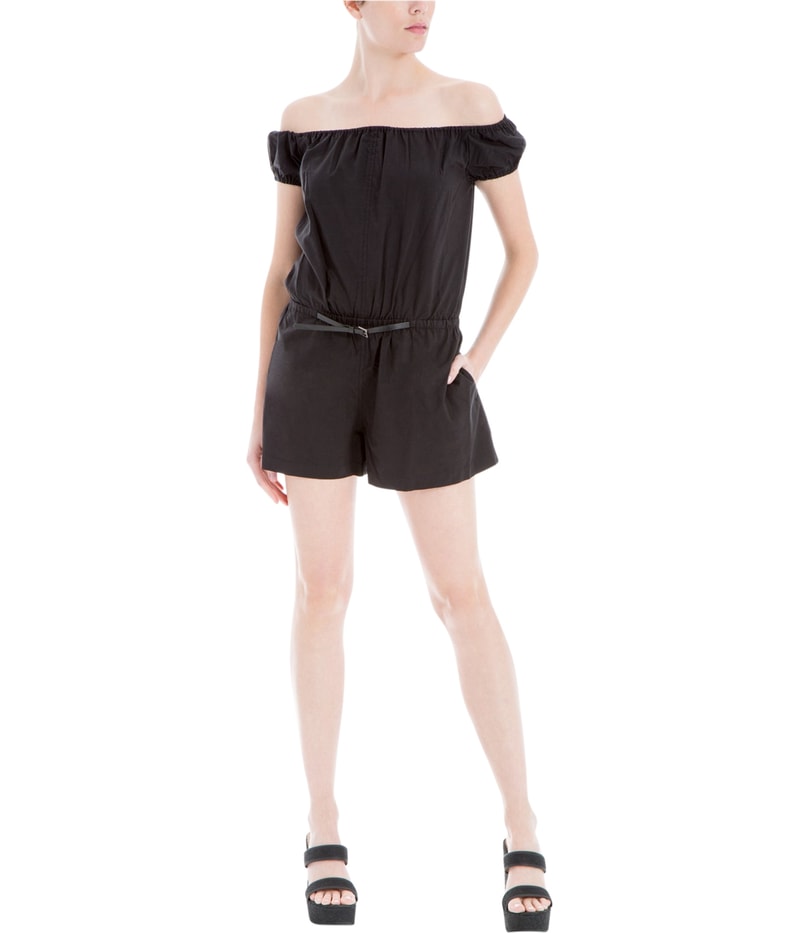 Max Studio London Womens Belted Romper Jumpsuit