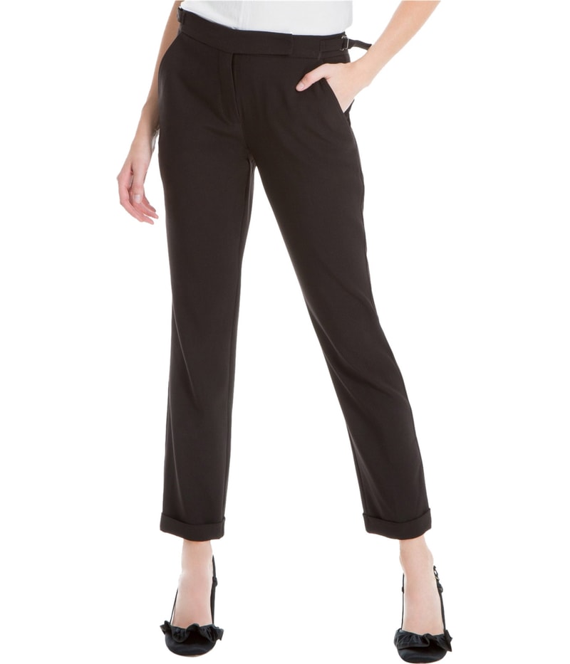 Max Studio London Womens Buckle Straight Leg Casual Pants