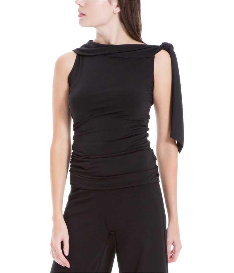 Max Studio London Womens Shoulder Tie Knit Blouse