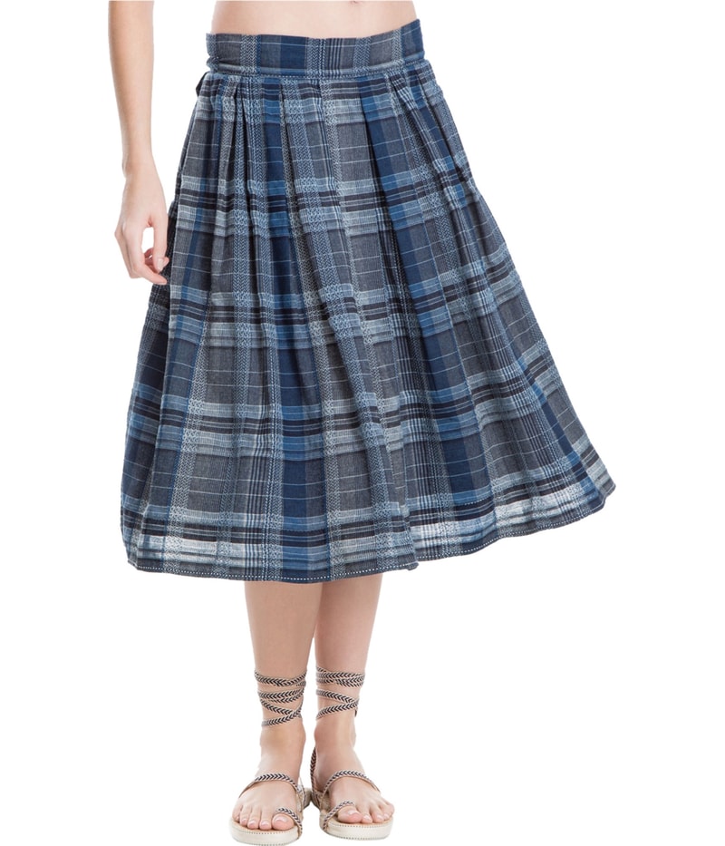 Max Studio London Womens Plaid Midi Skirt