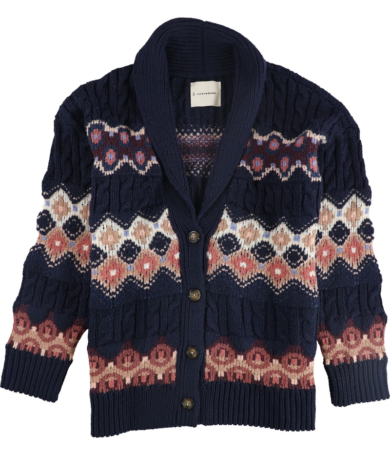 Lucky Brand Womens Shawl Collar Cardigan Sweater