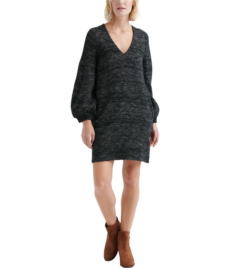 Lucky Brand Womens Knit Sweater Shift Dress