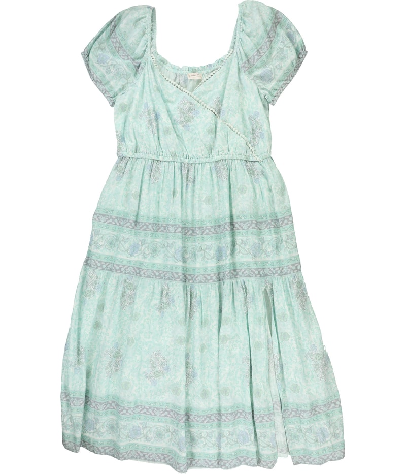 Lucky Brand Womens Block-Print Midi Dress