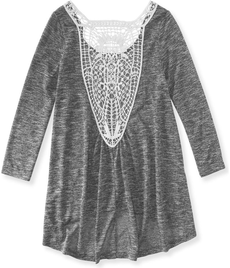 Aeropostale Womens Crochet-Back Embellished T-Shirt