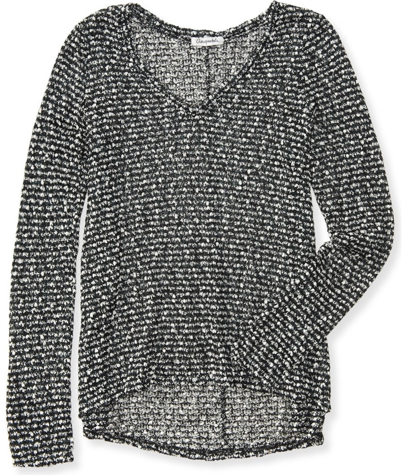 Aeropostale Womens Sheer Textured Pullover Sweater