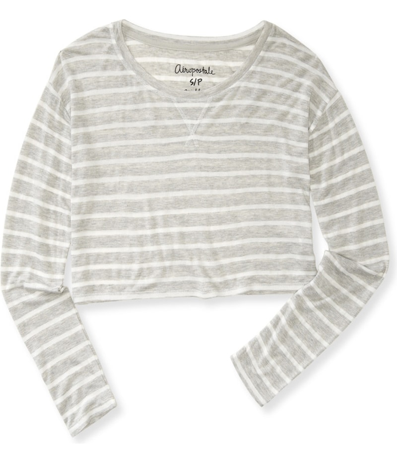 Aeropostale Womens Striped LS Graphic T-Shirt