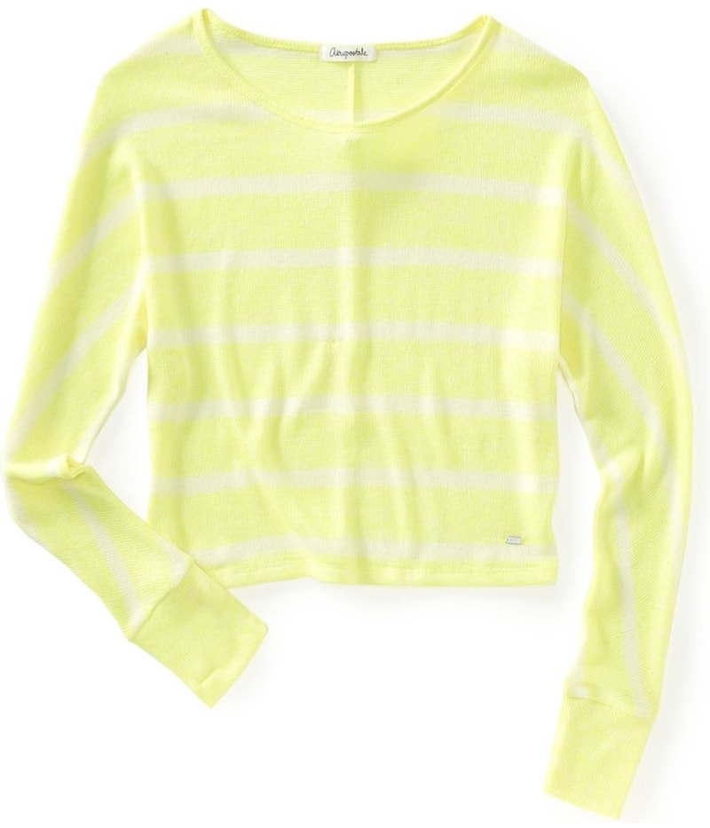 Aeropostale Womens Cropped Stripe Pullover Knit Sweater