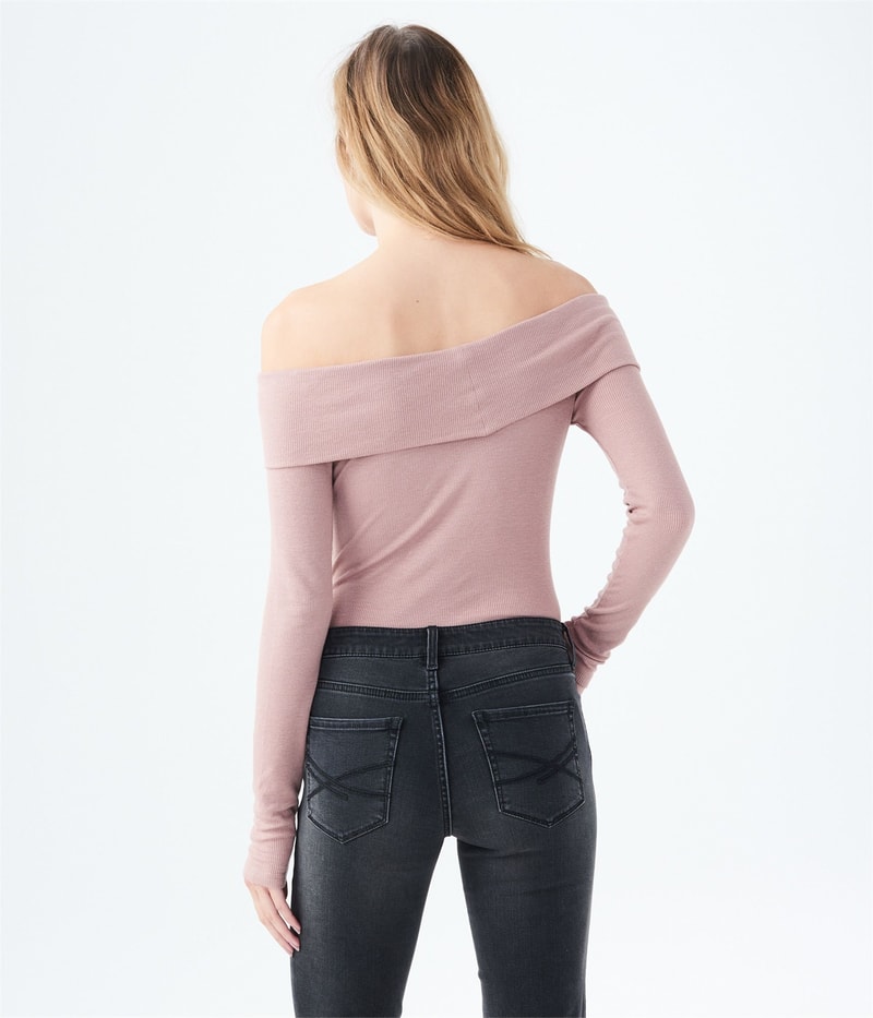 Aeropostale Womens Off The Shoulder Shell Blouse